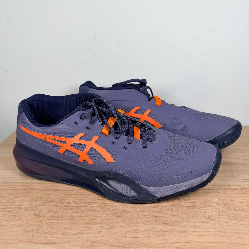 ASICS Gel-Resolution X Clay Tennis Shoes Men 11.5 Greyish Purple Orange 1041A481